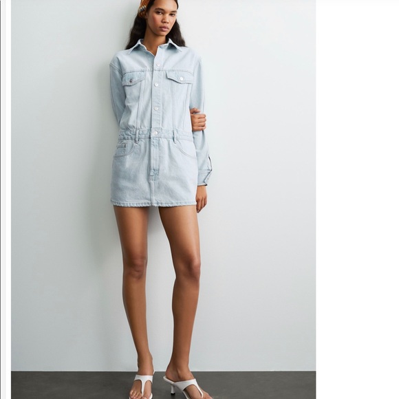 ZARA NWT Denim Dress - Picture 2 of 13